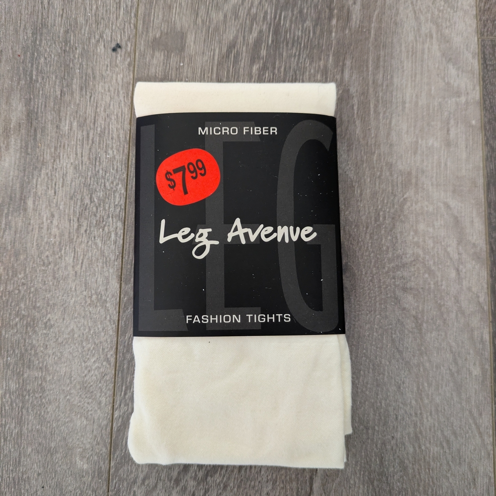 Leg Avenue Women's Ivory Microfiber Tights - OS